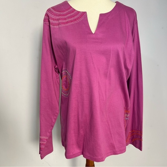 Michael Simon purple long sleeve top and skirt matching set coord set for spring - Picture 4 of 12